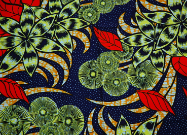 Afrika Stoff - Waxprint - Afrikanisches Blumen Muster